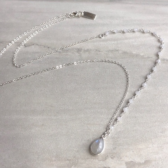 Rainbow Moonstone Rosary Chain Necklace - Picture 2 of 8